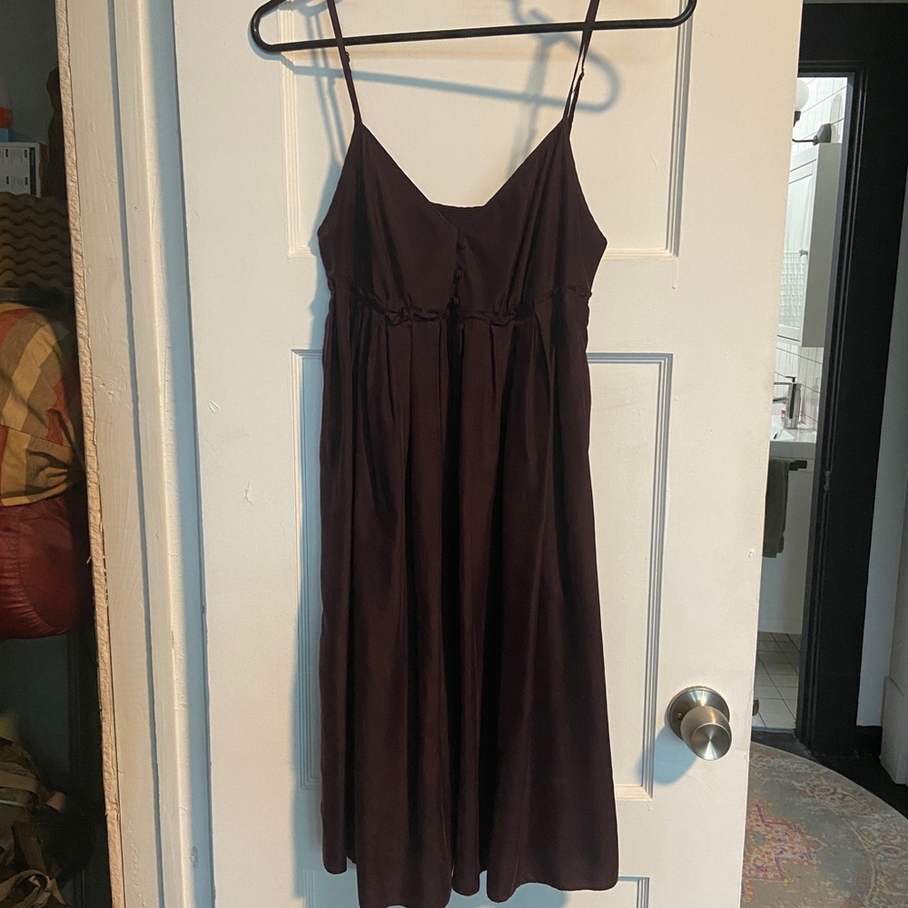 Y2K Fashion Gap Silk Babydoll Slip Dress - Eggplant Purple